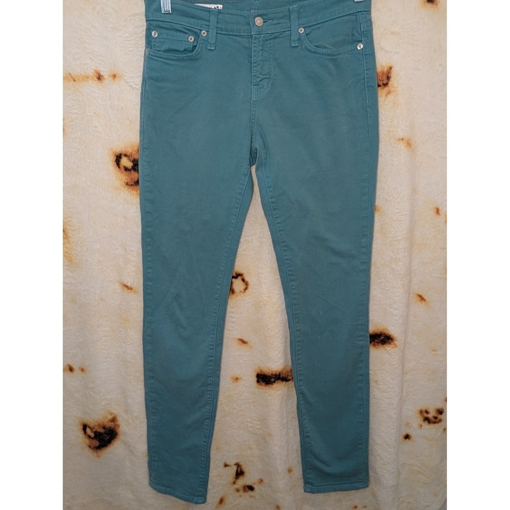 Red Engine Skinny Jeans Womens 29 Teal Blue Vintage Original Denim Stretch